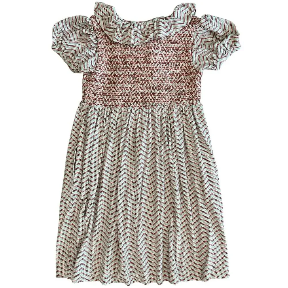 KATE QUINN Girls Smock Ruffle Bamboo Dress Size 6y